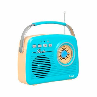 Bärbar Bluetoothradio Lauson RA142 Blå Kräm AM/FM Vintage