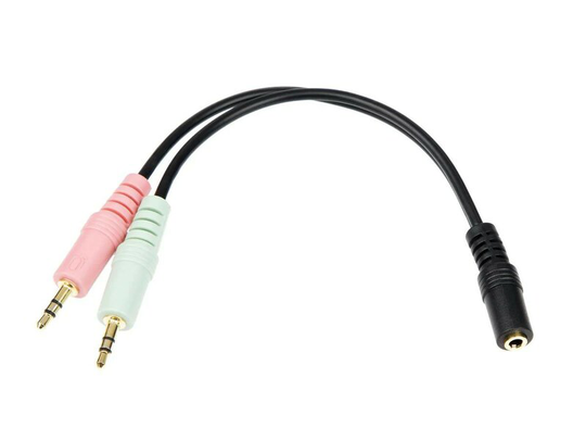 iiglo Multimedia-adapter till Mobil, Dator, Headset - Svart