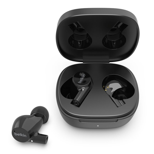 Belkin SOUNDFORM Rise True Wireless Hörlurar med trådlös Qi laddning - Svart